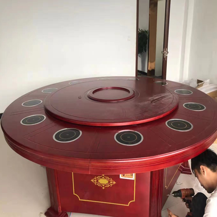 十二人位中式圓桌安裝完成